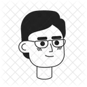Eyeglasses adult asian man  아이콘