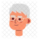 Eyeglasses asian elderly man  Icon