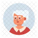 Standing Woman Asian Grandma Face Smiling Icon