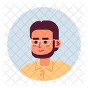 Eyeglasses bearded asian man relaxed standing  Icon