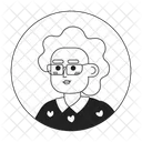 Eyeglasses grandmother relaxed smiling  Icon