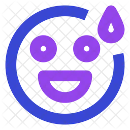 Eyes open sweat grin Emoji Icon