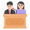 Court Dais Eyewitness Speech Oration Icon