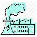 Economia De Energia Fabrica Cor Sombra Icone Linha Fina Ícone