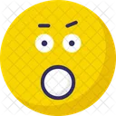 Faccia Confusa Emoticon Fissata Sbadiglio Icon