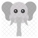 Faccia Di Elefante Testa Di Elefante Emoji Icon