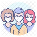 Masked People Group Face Icon