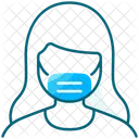 Woman Use Mask Icon