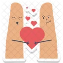 Face On Finger Finger Love Drawing Fingers Together Icon
