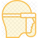 Face Shield Duotone Line Icon Icon