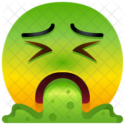 Face Vomiting Emoji Icon - Download in Flat Style