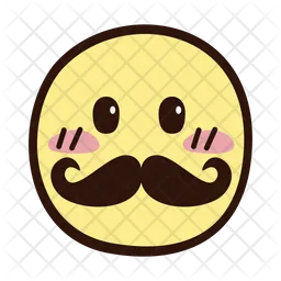 Face With Moustache Emoji Icon