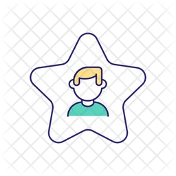 Faceless character in star shaped frame  Icon