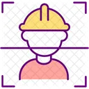 Facial recognition technology in construction workplace  Icon