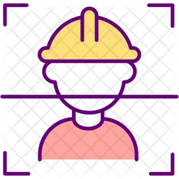 Facial recognition technology in construction workplace  Icon