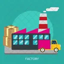 Factory Building Construction Icon