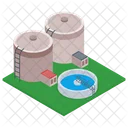 Oil Refinery Industry Mill Commercial Building Icon
