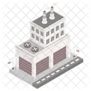 Power Unit Factory Building Industry Icon