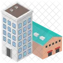 Factory Building Industrial Building Power Plant Icon