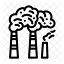 Factory Chimneys Emitting Icon