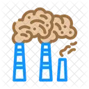 Factory Chimneys Emitting Icon