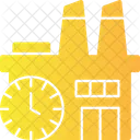 Factory Clock Industrial Timekeeping Facility Schedule Icon