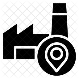 Factory Location Icon - Download in Glyph Style