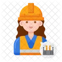 Factory Worker Female  Icon
