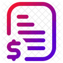 Factura Archivo Billete Icono