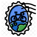 Fahrrad-Welt-Stempel  Symbol