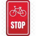 Fahrradspurstopp Spurstopp Fahrradspur Symbol