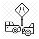 Fahrspuren zusammenführen  Symbol