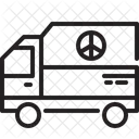 Fluchtling Fahrzeug LKW Icon
