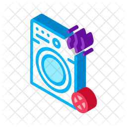 Failed Washing Machine Icon - Download in Isometric Style