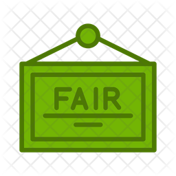 Fair Signboard Icon - Download in Colored Outline Style