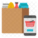 Faire Les Courses Sac Depicerie Acheter Des Produits Depicerie Icône