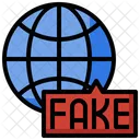 Fake Global News Fake News Earth Grid Icon