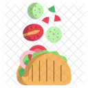 팔라펠 샐러드와 피타  아이콘