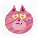 Fall in love cat face cartoon clipart  アイコン