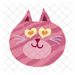 Fall in love cat face cartoon clipart  Icon