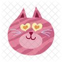 Fall in love cat face cartoon clipart  Icon