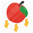 Fallender Apfel Obst Vorspeise Icon