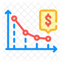 Fallender Graph  Symbol