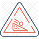 Falling boulder sign  Icon