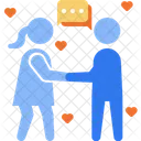 Falling In Love Couple Communication Icon