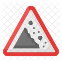Falling Rocks Warning Danger Icon