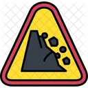 Falling Rocks Warning Road Icon