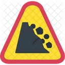 Falling Rocks Warning Road Icon