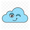 Faltenauge Wolken Emoji Emoji Symbol