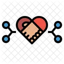 Social Compartir Apreton De Manos Icono
